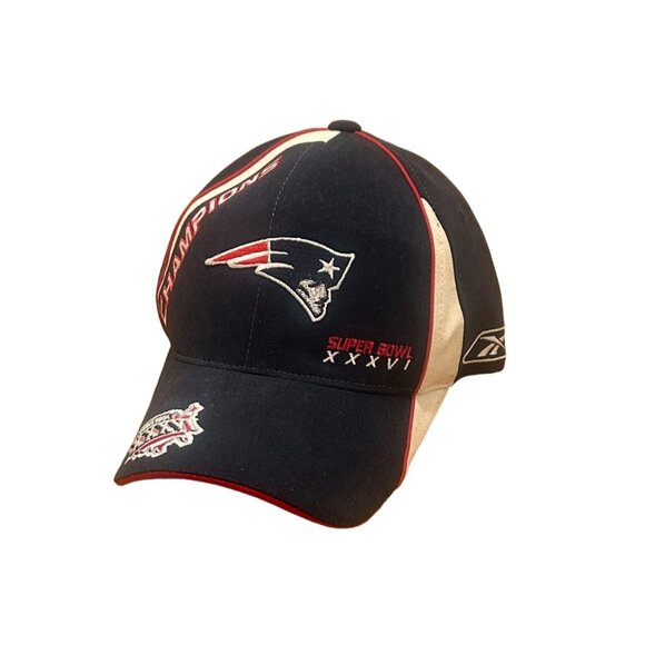 New England Patriots Super Bowl XXXVI 36 NFL Champions Adjustable Reebok Hat NWT - Picture 3 of 5